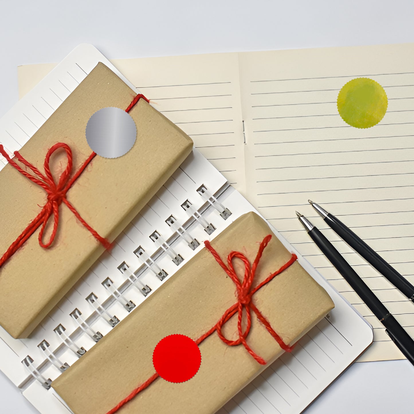 Pack of 6 Silver Foil Company Seals Labels 50mm