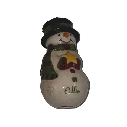 Personalised Snowman Christmas Decoration Gift Ornament - Alfie