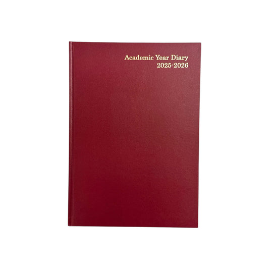 Janrax 2025-2026 A4 Day Per Page Burgundy Academic Diary