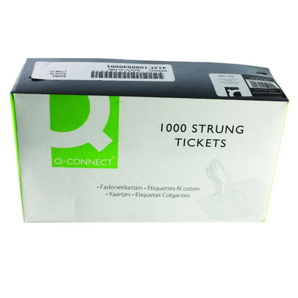 Pack of 1000 White Strung Ticket 70x44mm
