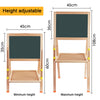 Height Adjustable Folding Wood Easel Whiteboard Black Board 47 x 84.5cm