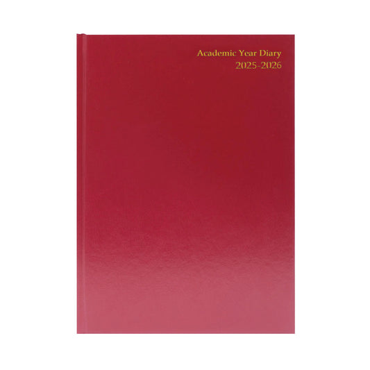 2025-2026 A4 Week to View Burgundy Academic Diary