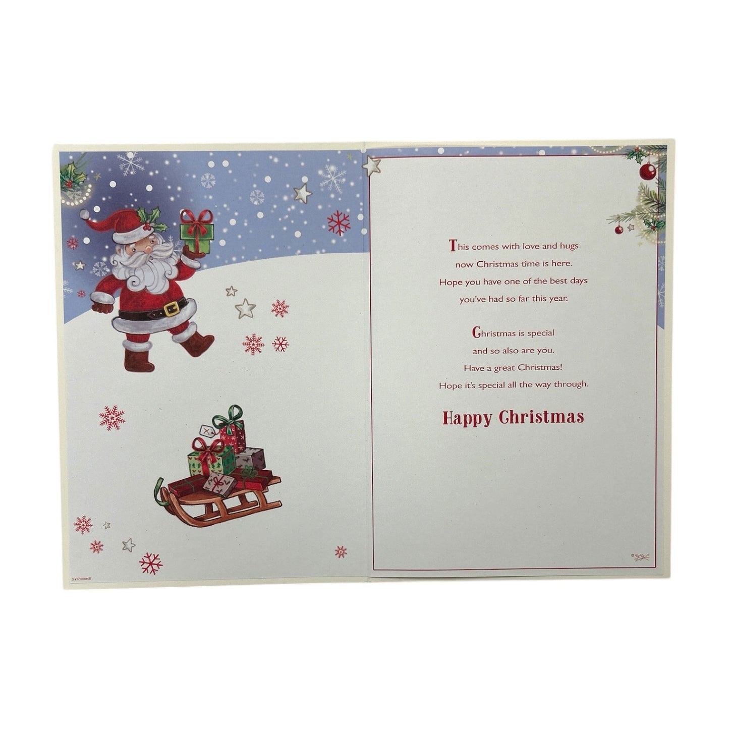 Santa With Gift Design For a Special Son's 1st Christmas Card