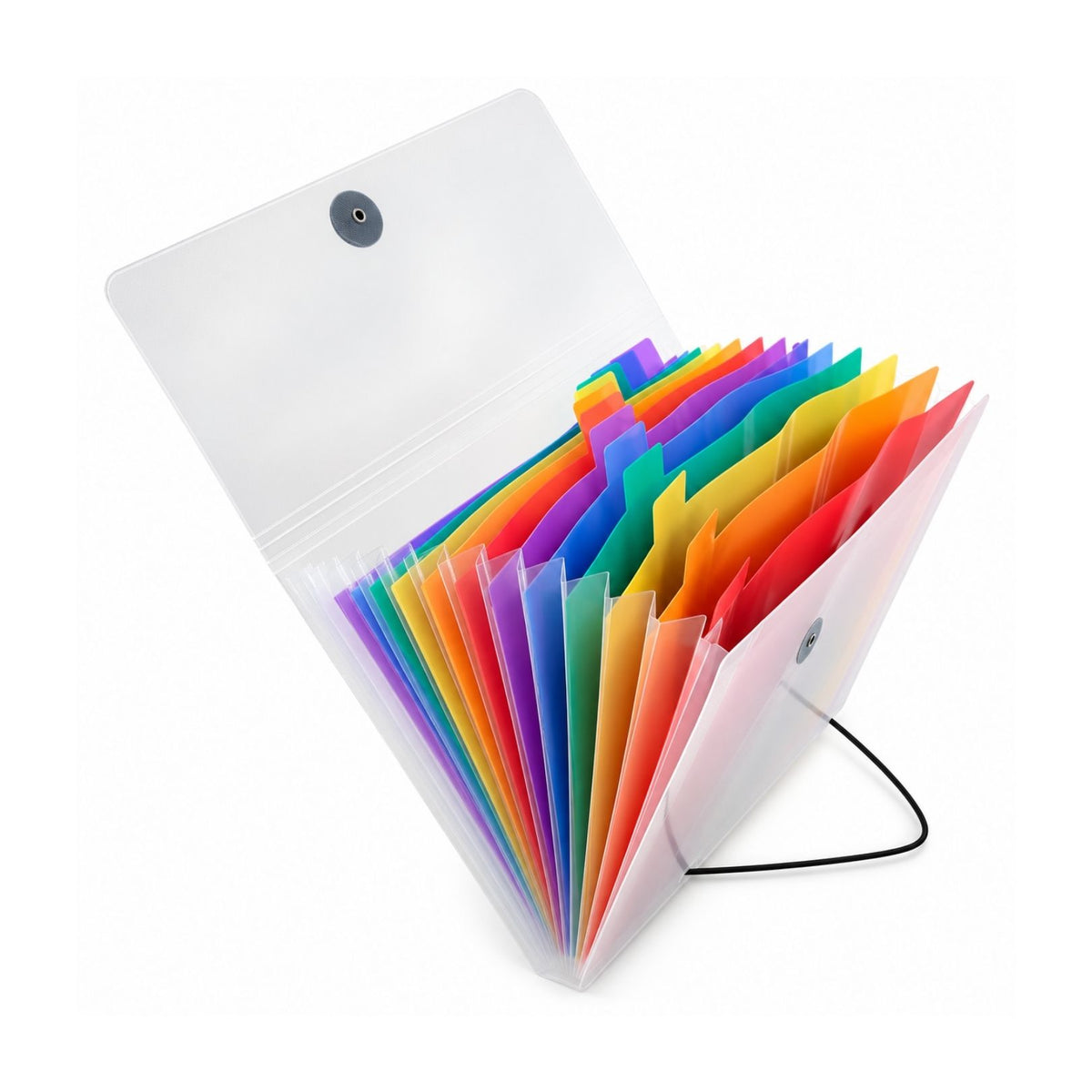 Pack of 12 A5 13 Part Rainbow Coloured Tabs Expanding Files With Elastic Closure
