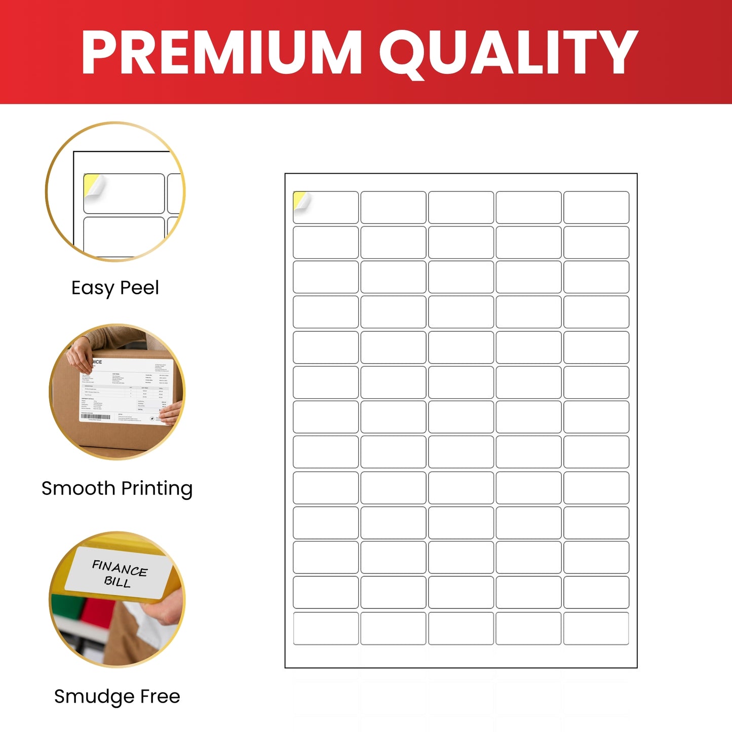 Pack of 100 White 210x290mm Self Adhesive Labels (1 Label per A4 Sheet)