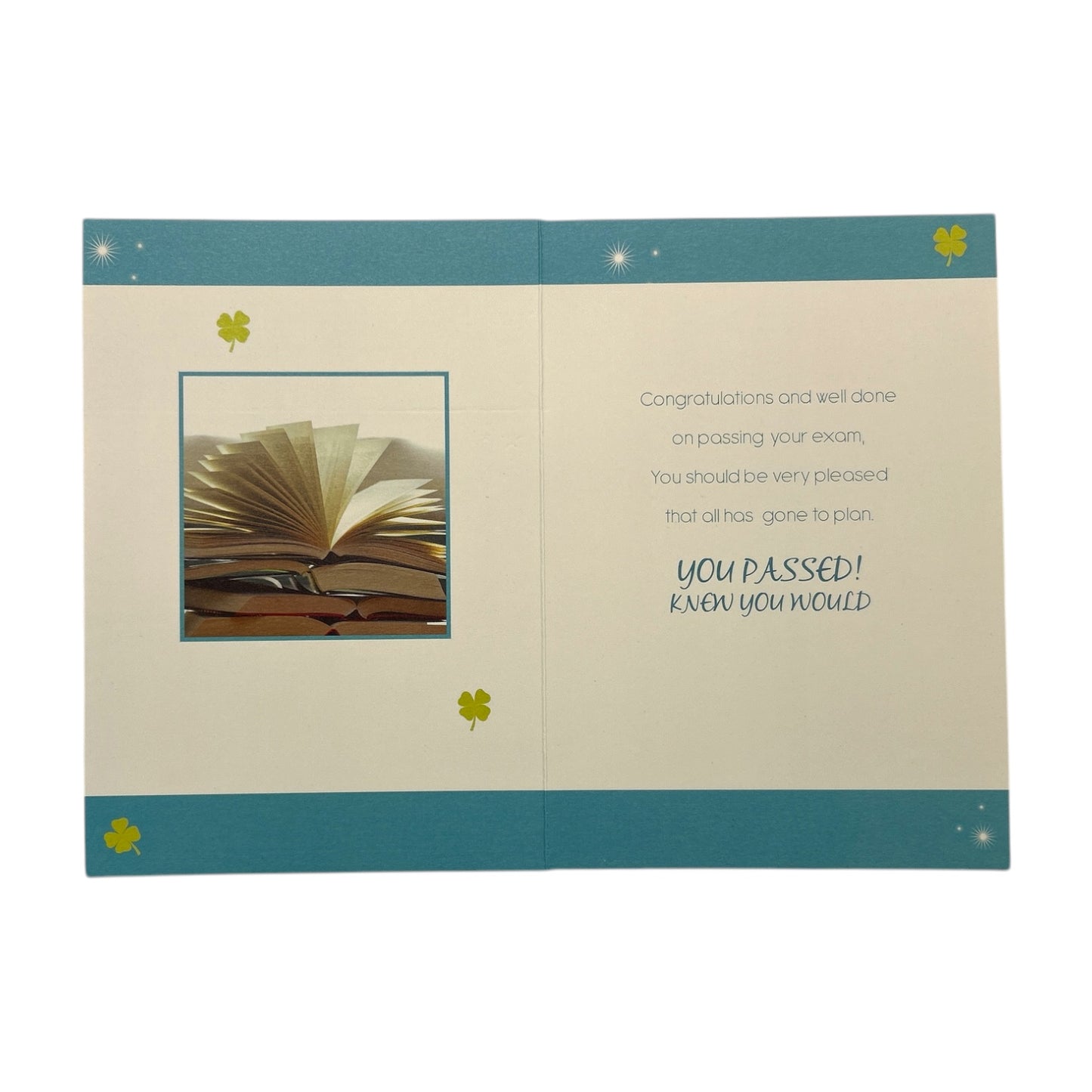 Congratulations On Passing Your Exam Books Design Greeting Card