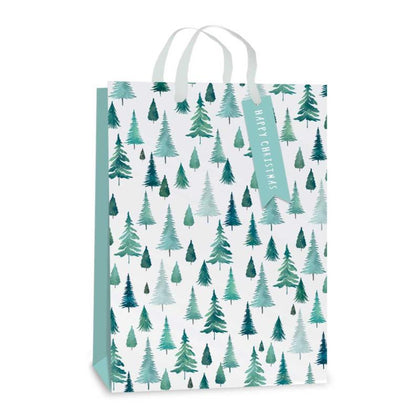 Pack of 12 Foil Finished Christmas Trees Design Extra Large Size Gift Bags