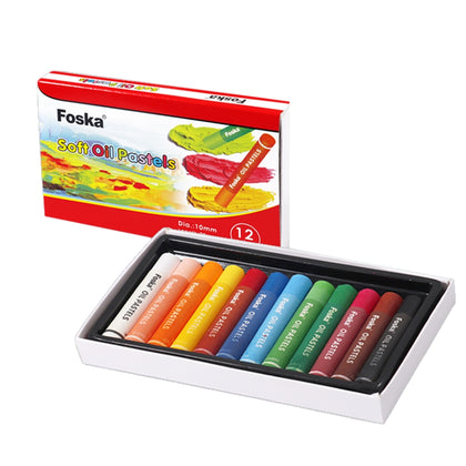 Pack of 12 Assorted Colour Soft Oil Pastels