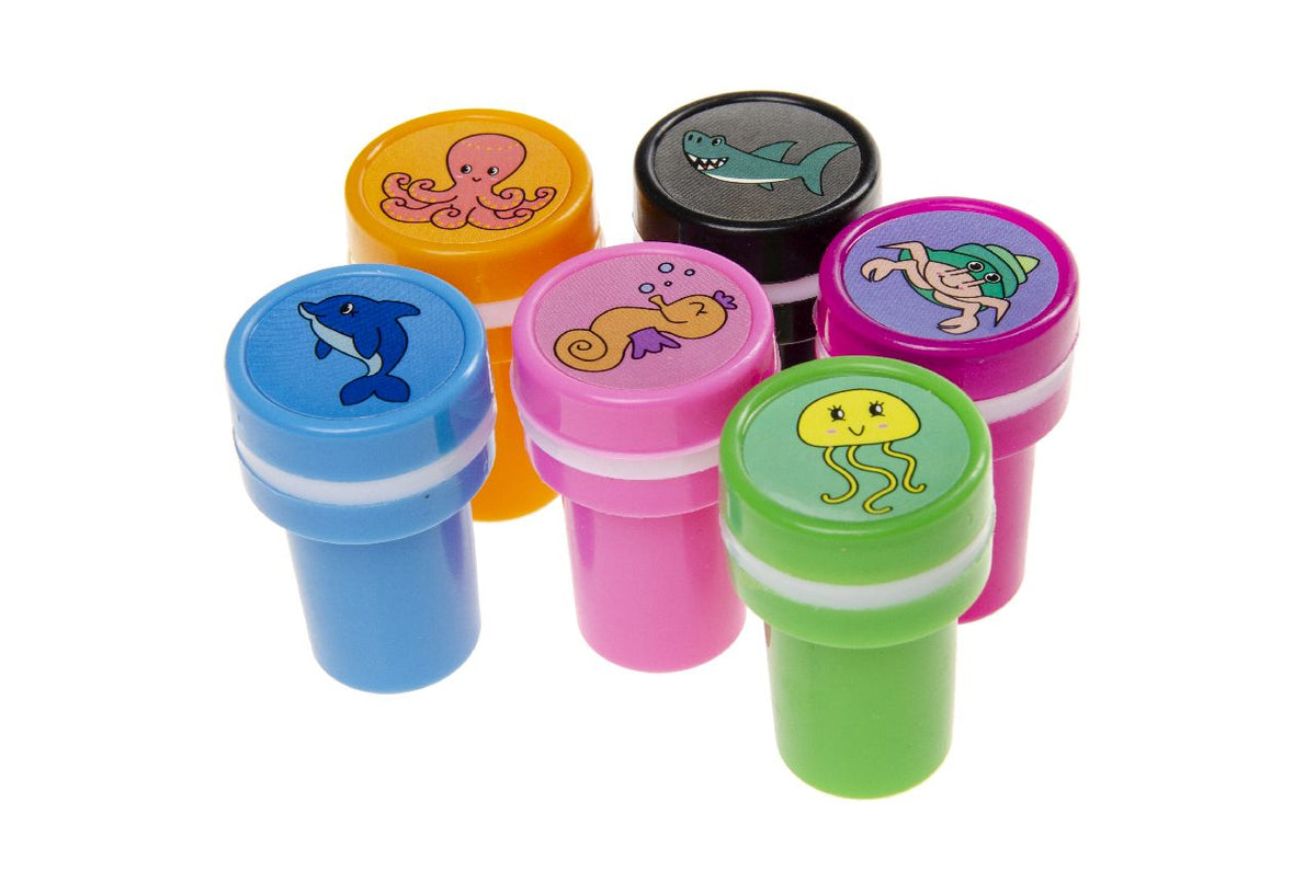 Pack of 12 Sea Animals Stamps - Party Bags Rewards Crafting Activities