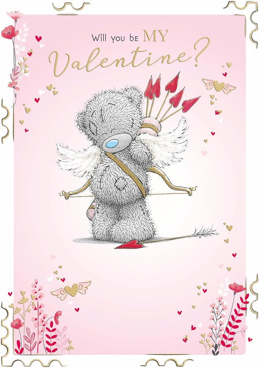 Bear Dressed As Cupid Open Valentine's Day Card