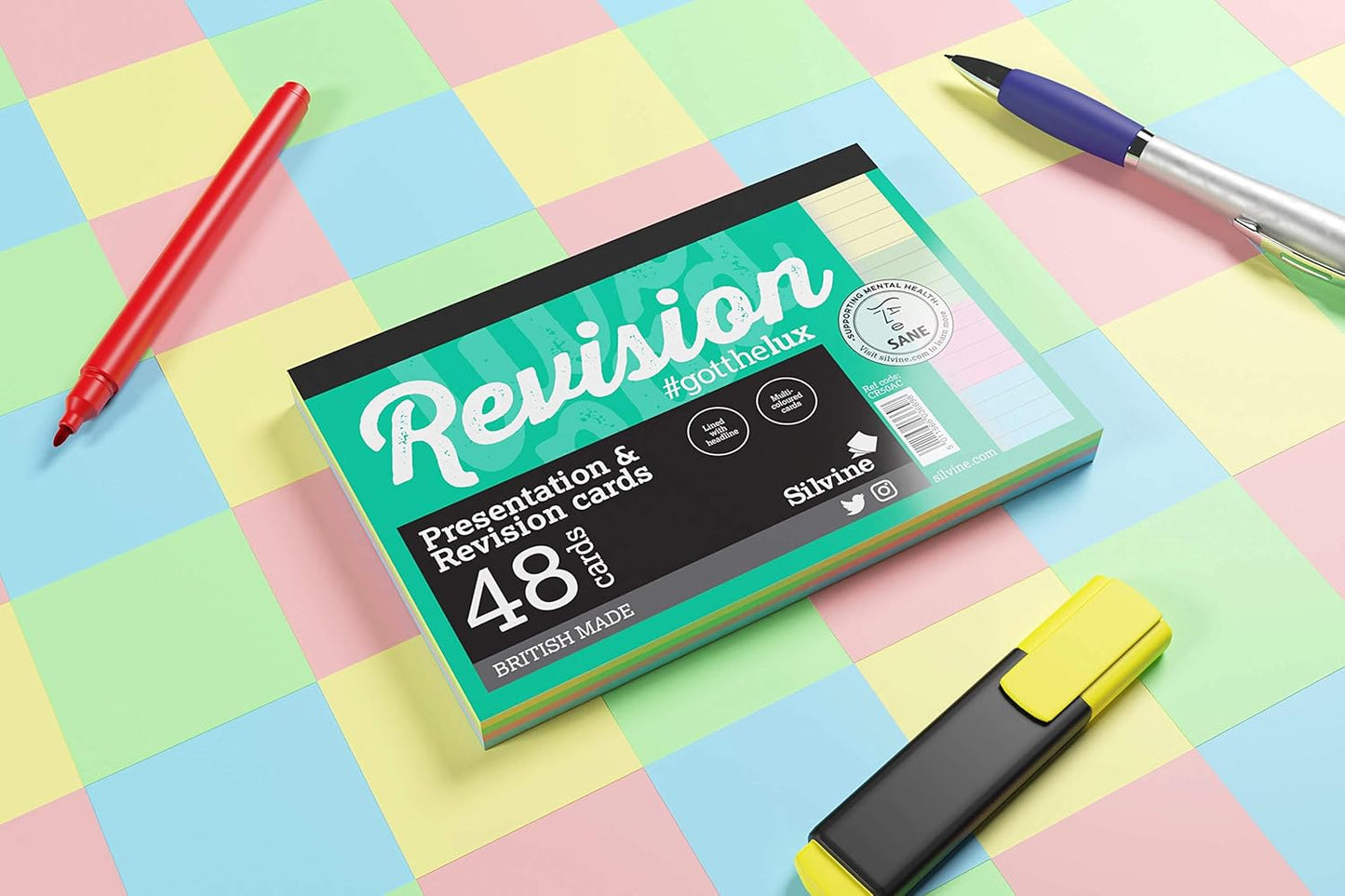 Pack of 48 Silvine Revision & Presentation Cards Ruled