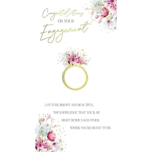 Floral Design Engagement Congratulations Card