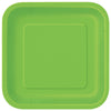 Pack of 14 Lime Green 9 inch Square Plates