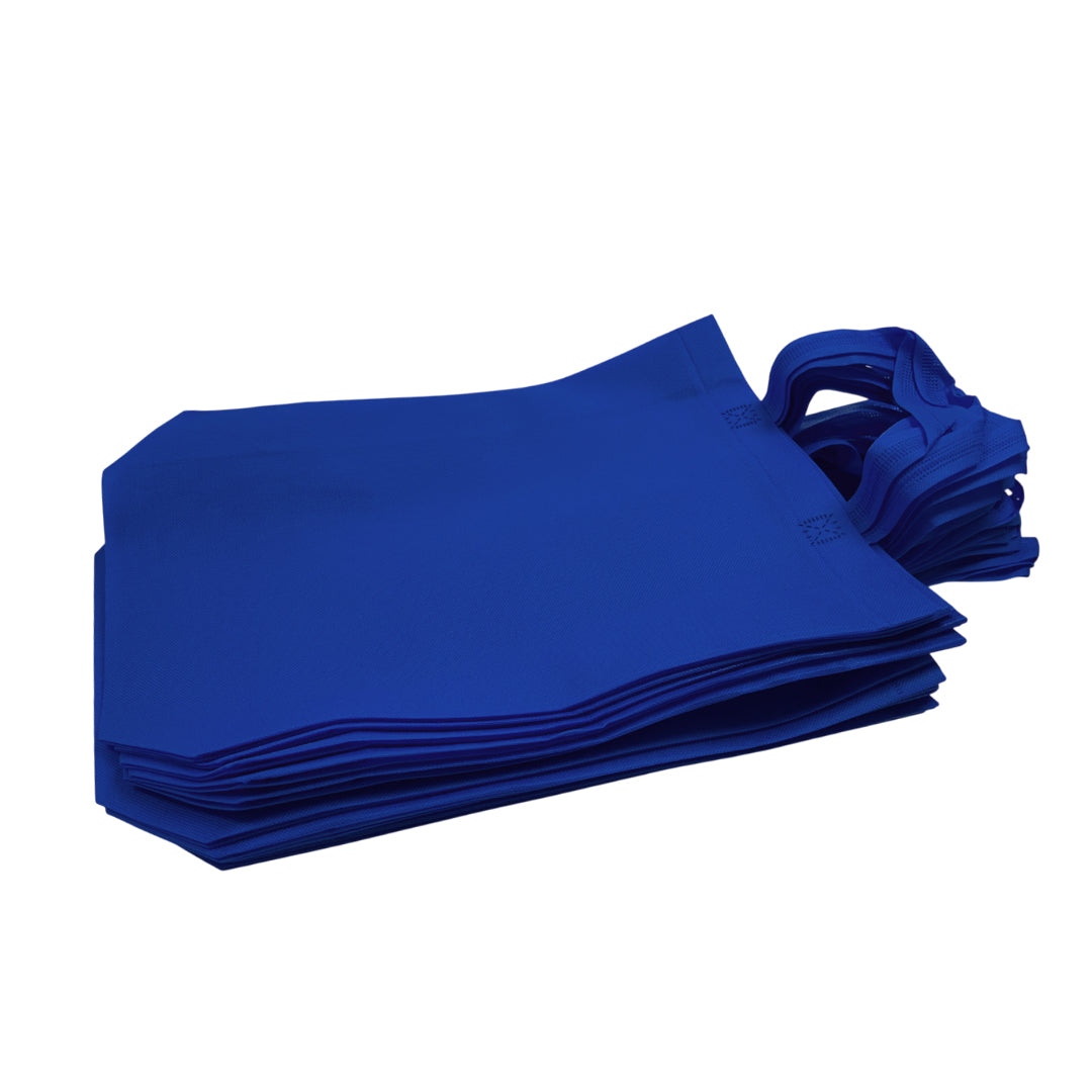 Pack of 25 Blue Coloured 30x38x10cm Non-Woven Bags with Handle