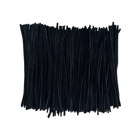 Pack of 500 Black Coloured Pipe Cleaners 30cm x 6mm Craft Chenille Stems