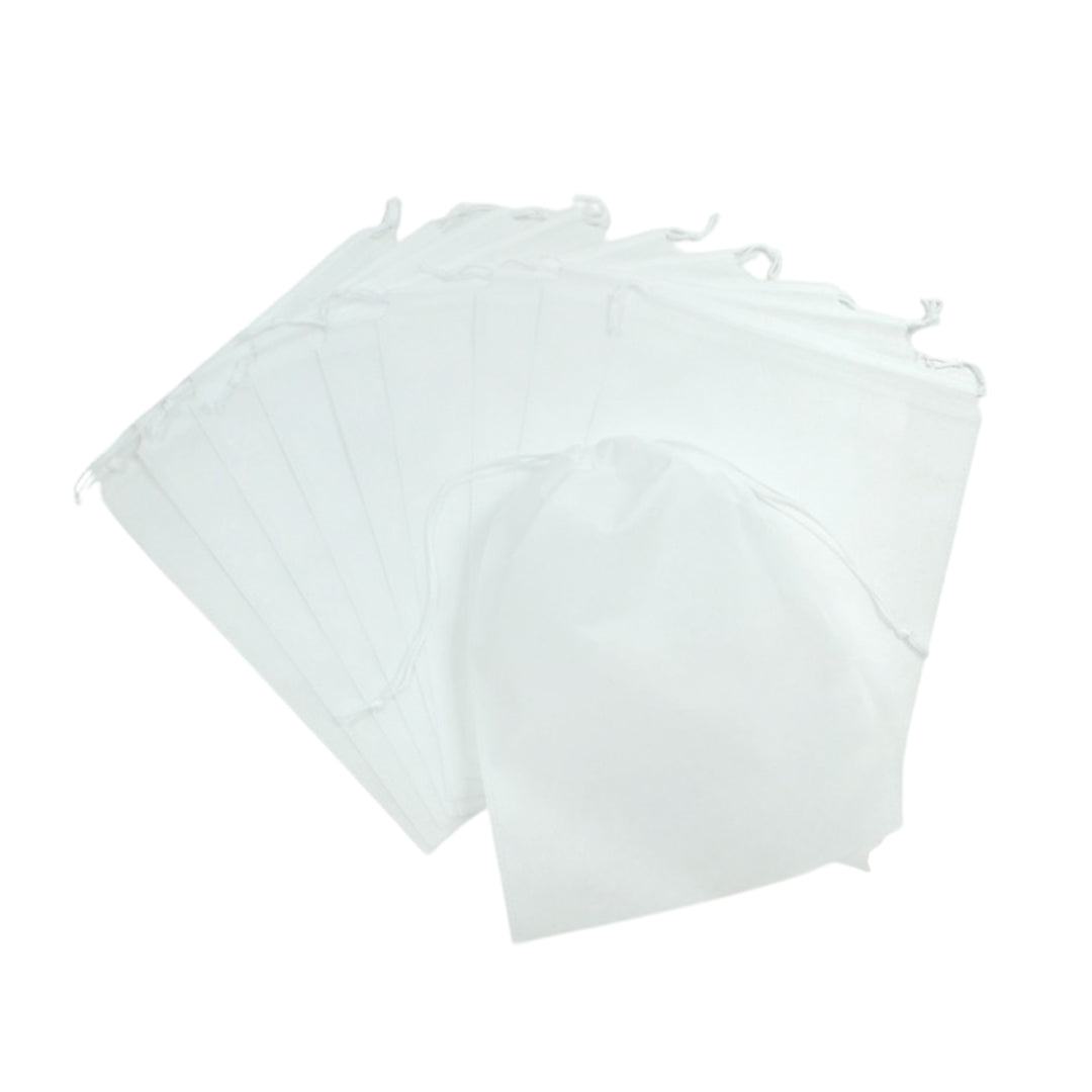 Pack of 25 White Coloured 32x22cm Non-Woven Drawstring Bags