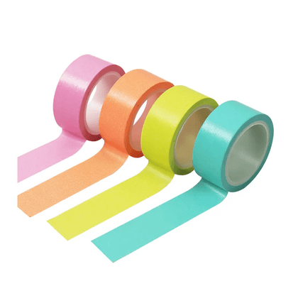 Pack of 4 Assorted Colour Washi Tapes 1.5cm x 5m