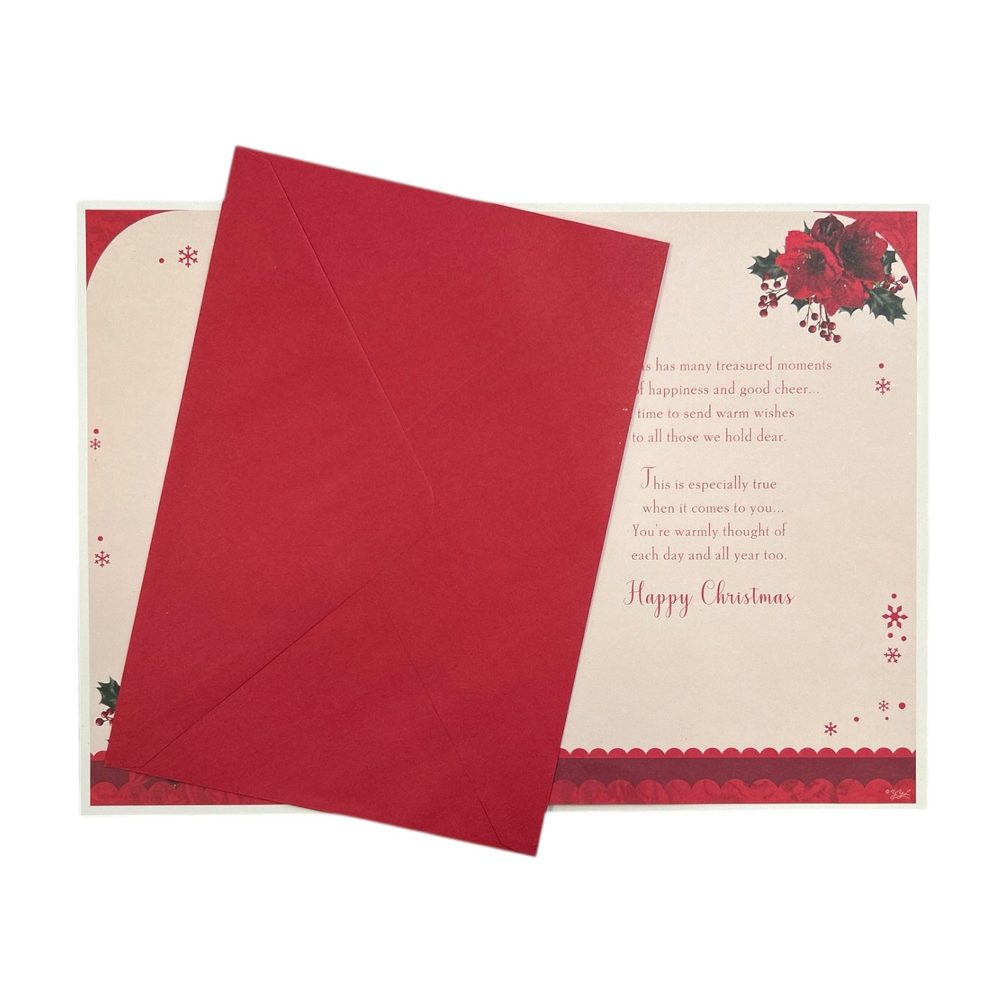 Especially For You Flower Frame Design Open Christmas Card