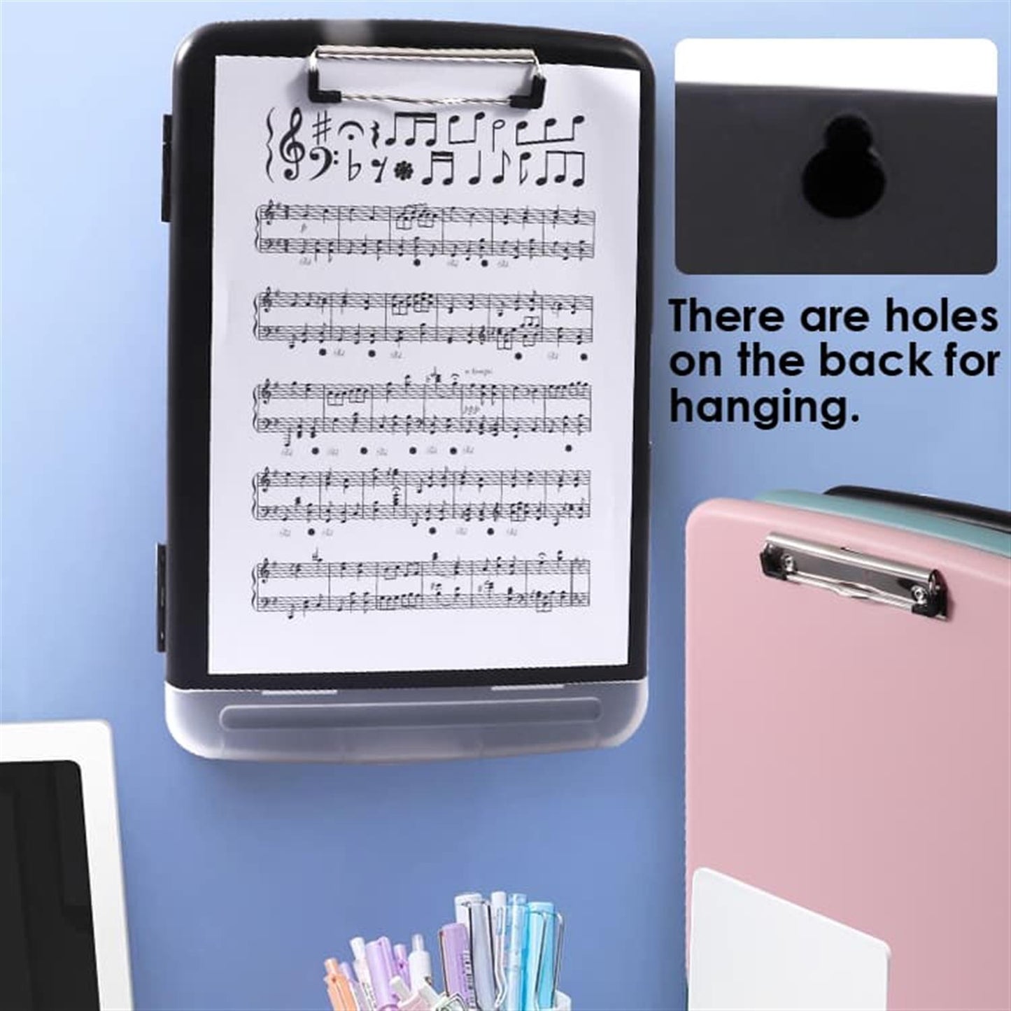 Waterproof Plastic PP Storage Clipboard with Pencil Case 36.5 x 24.5 x 2.1cm