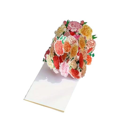 Carnation Half‑Masked 3D Pop Up Greeting Card