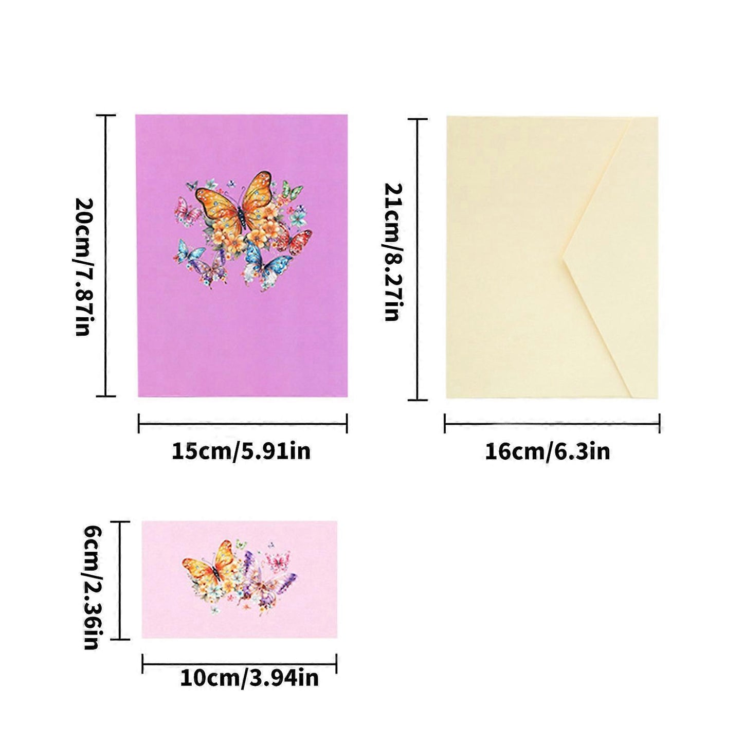 Fluttering Wishes Hot Stamped Purple Butterfly 3D Pop Up Greeting Card