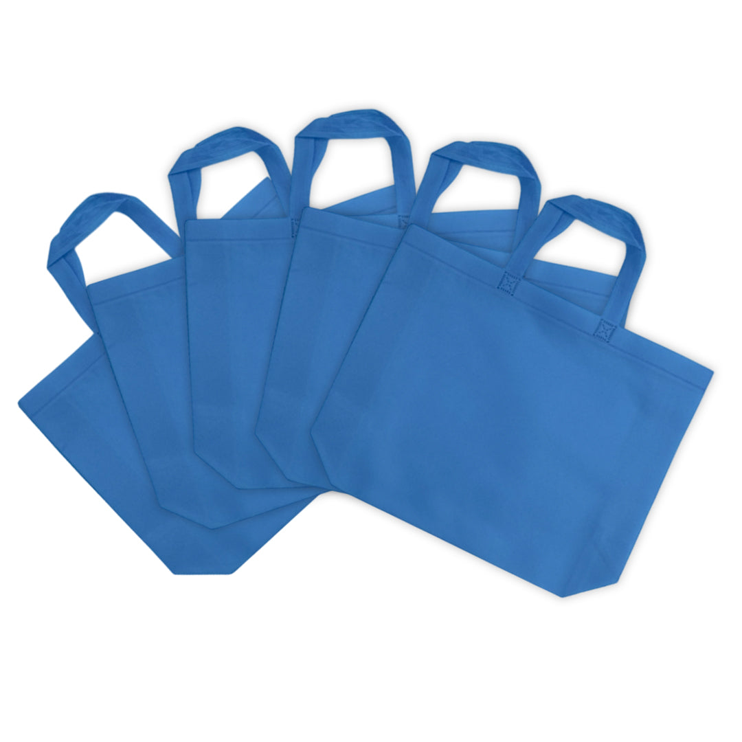 Pack of 100 Light Blue Coloured 40x30x10cm Non-Woven Bags with Handle