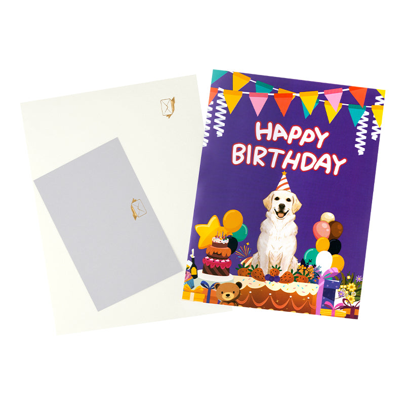 Party Pup 3D Dog on Cake Pop Up Birthday Card