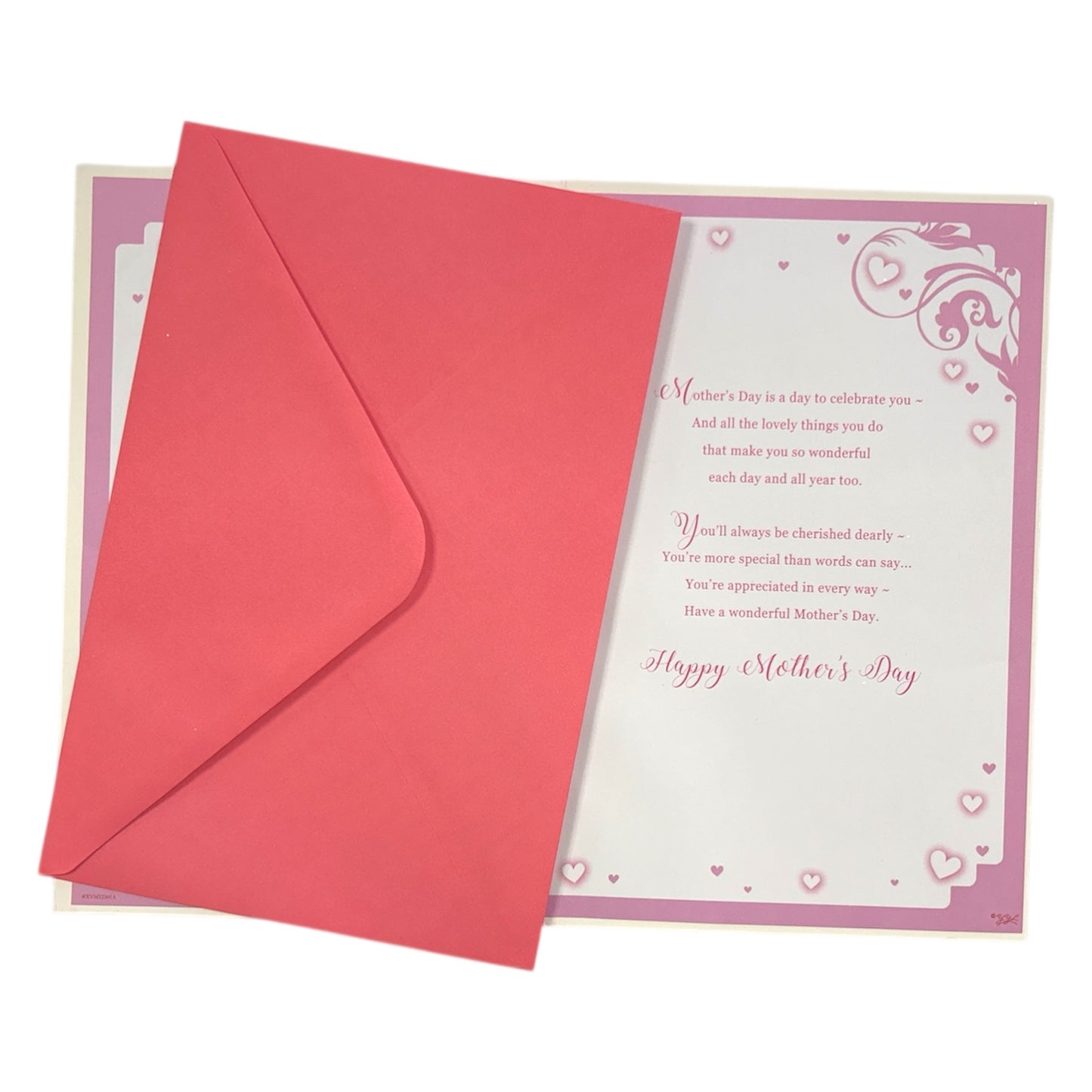 From Both Of Us Classic Mini Pink Hearts Design Mother's Day Card