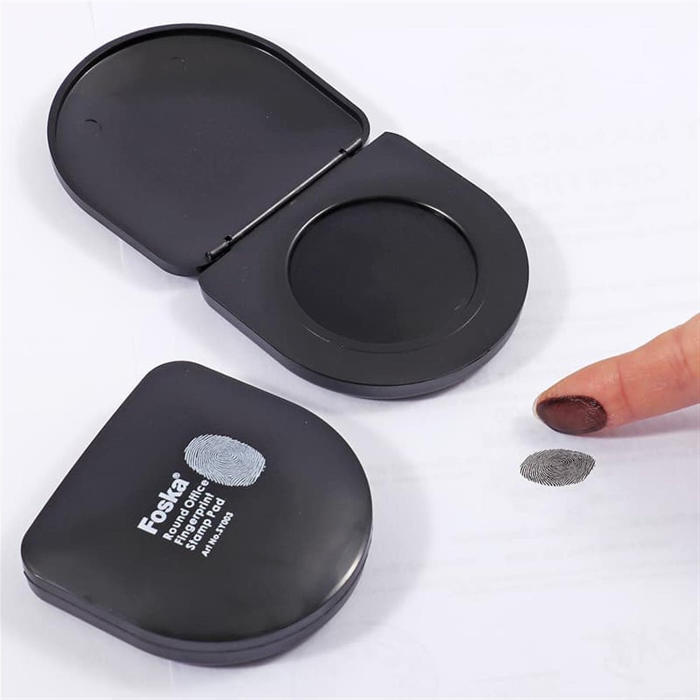 Round Plastic Black Fingerprint Pad
