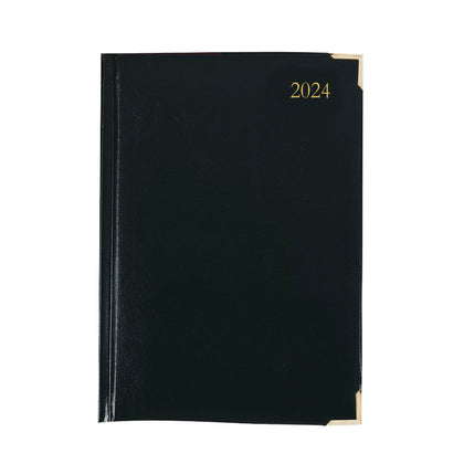 2024 A5 Day Per Page Black Executive Diary