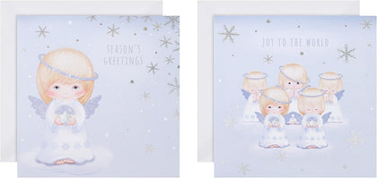 Festive Angel 2 Designs Pack of 16 Boxed Charity Christmas Cards