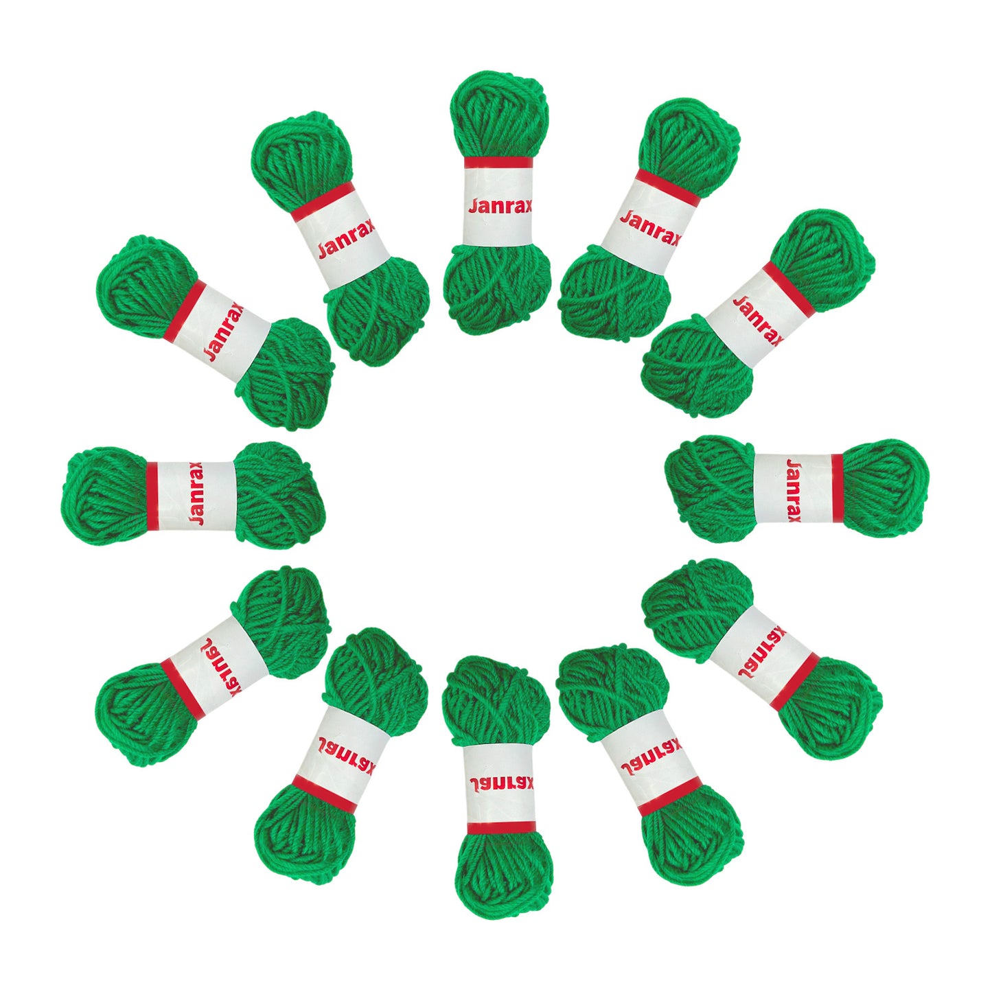 Green Acrylic Yarn Roll – 10g, 4 Strand 8 Ply Knitting Wool
