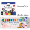 Pack of 6 Macaron Assorted Colour Paint Sticks