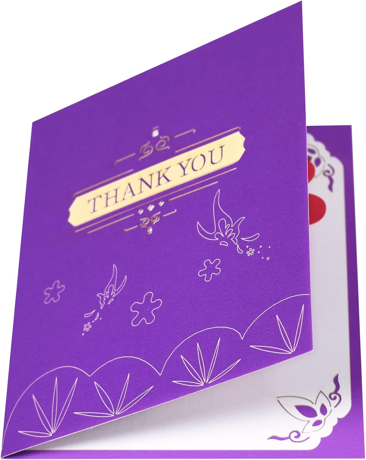 Gold Base Colorful Lettering 3D Pop Up Thank You Card