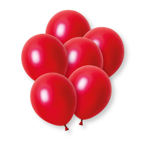 Pack of 8 Red Pearl Premium 12" Latex Balloons