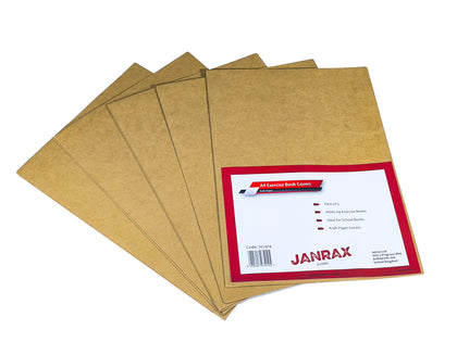 Pack of 5 A4 Kraft Paper Exercise Book Covers by Janrax
