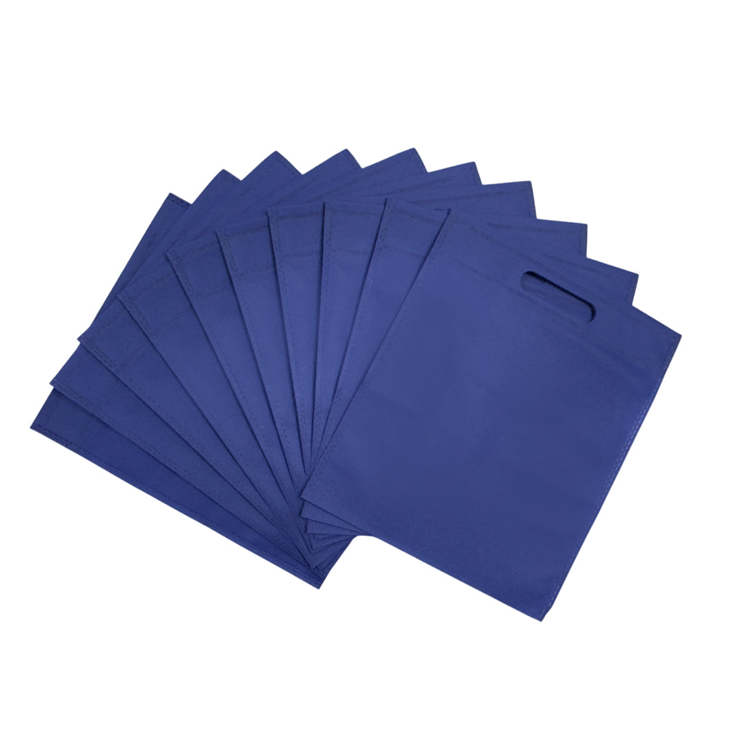 Pack of 100 Blue Coloured 30x25cm Non-Woven Patch Handle Bags