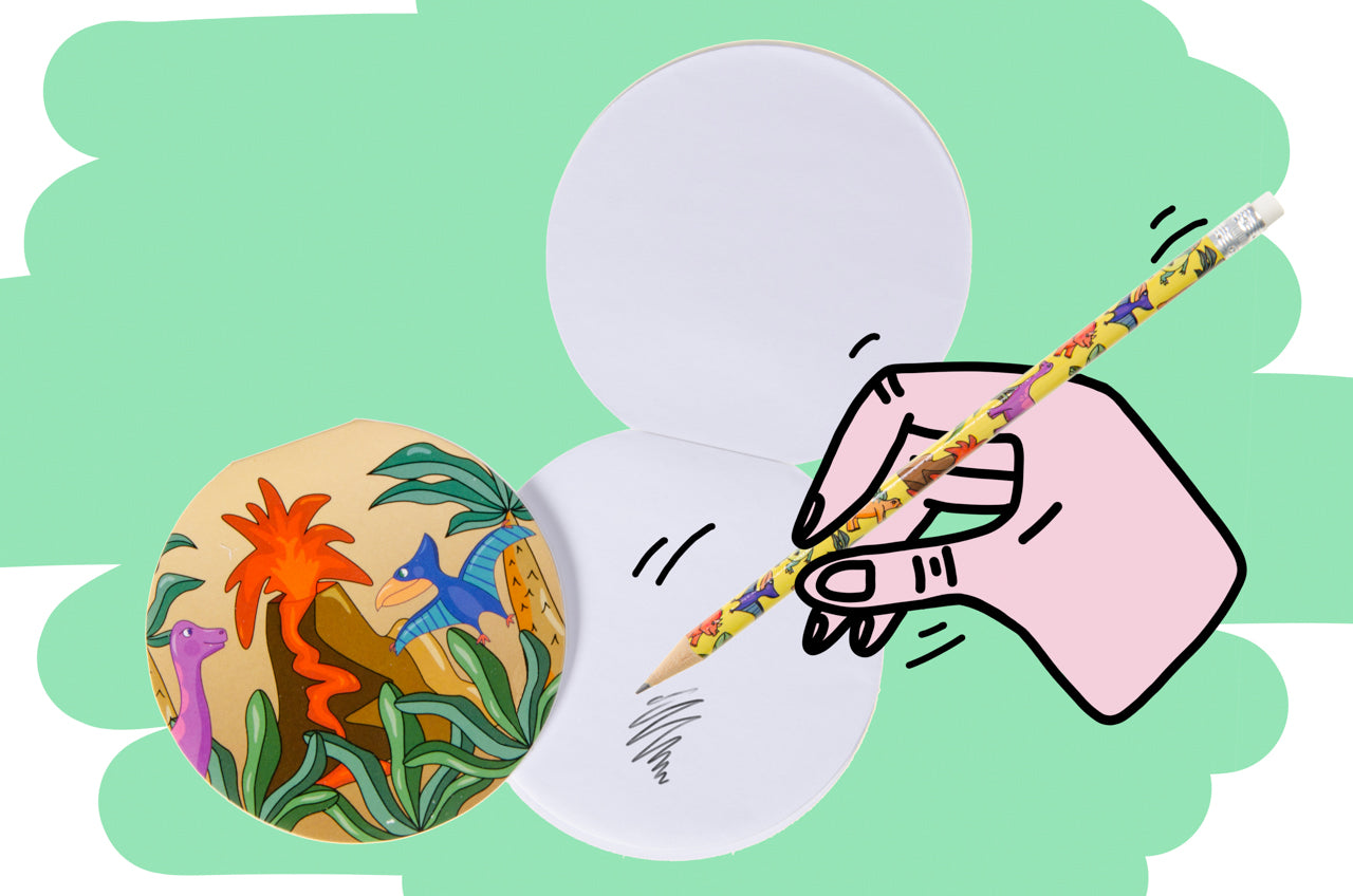 Pack of 48 Round Dinosaur Design Notebooks 8cm