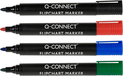 Pack of 4 Flipchart Bullet Tip Assorted Marker Pens