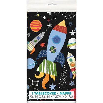 Outer Space Rectangular Plastic Table Cover, 54