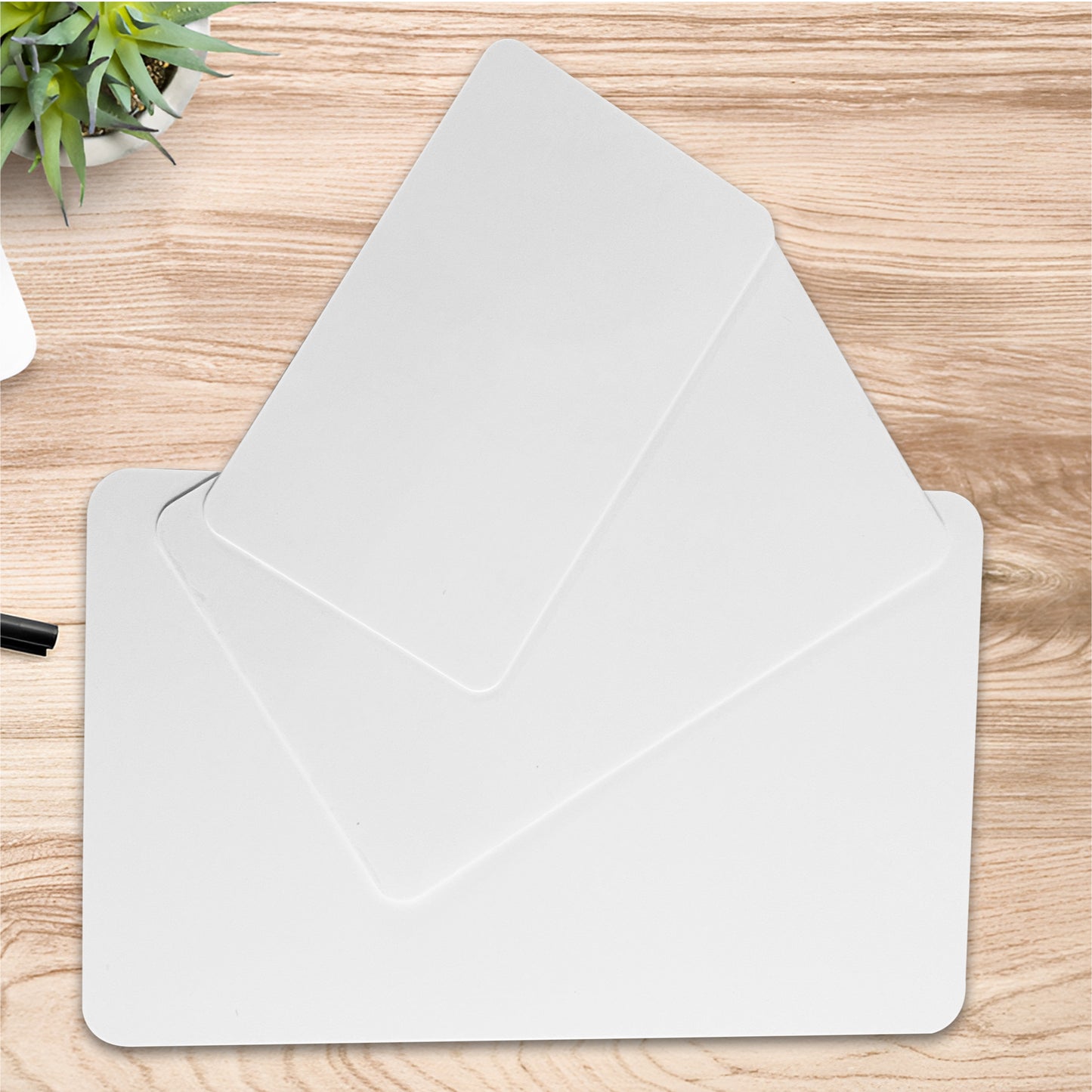 Pack of 12 8x5" Size Dry Wipe Whiteboards - Presentation Card Size