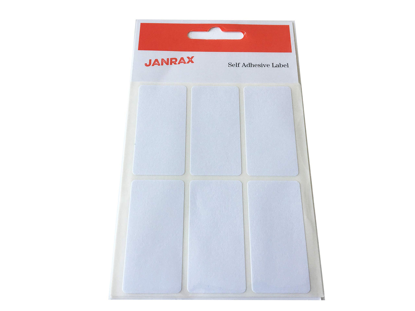 Pack of 48 White 25x50mm Rectangular Labels - Adhesive Stickers