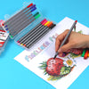 Pack of 12 Colour Art Drawing Fineliner Marker Pens