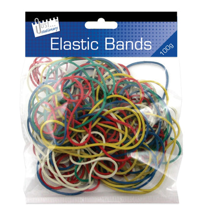 100g Assorted Coloured Elastic Bands