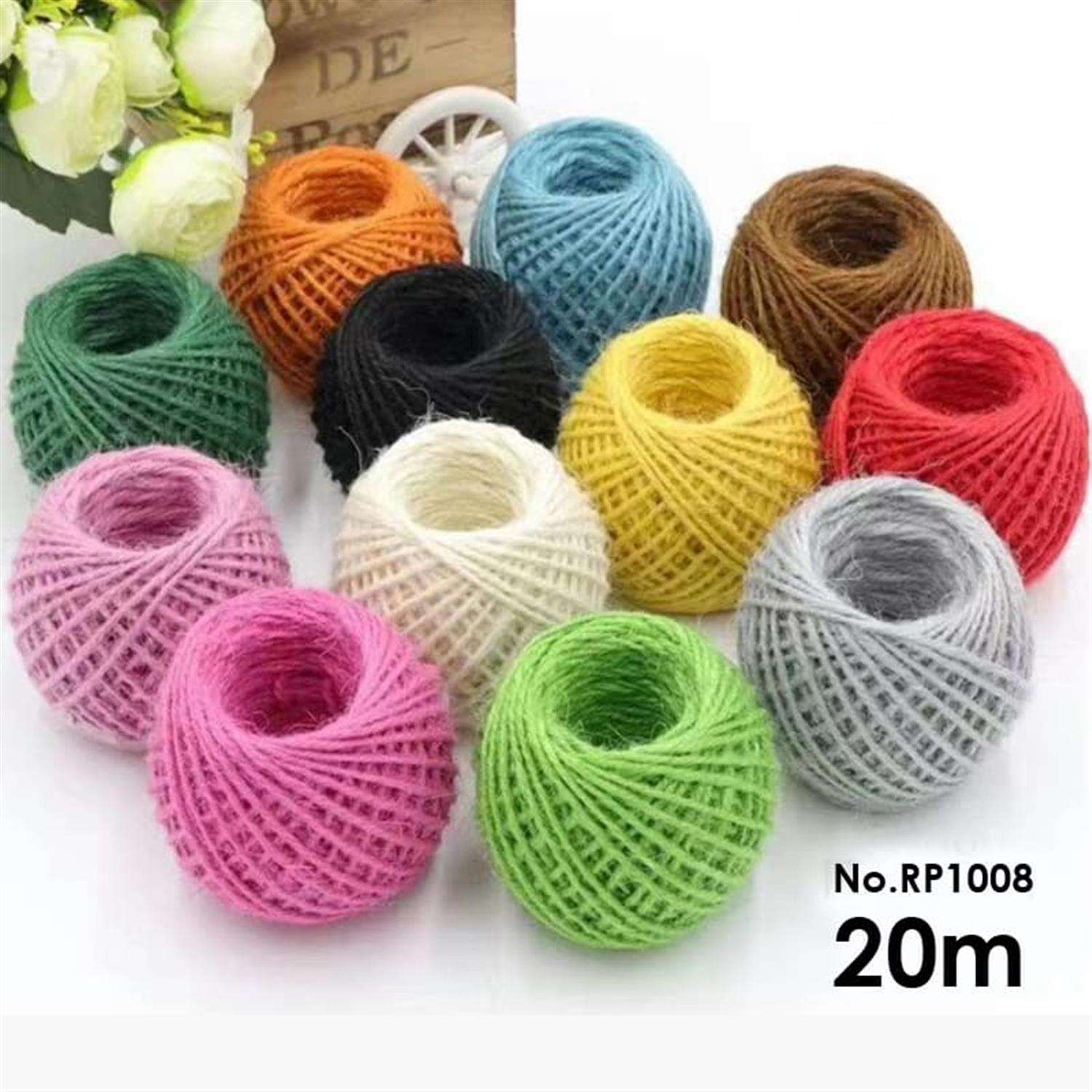 Single 20m DIY Colorful Three Strand Hemp Rope Reel– Choice Wholesale