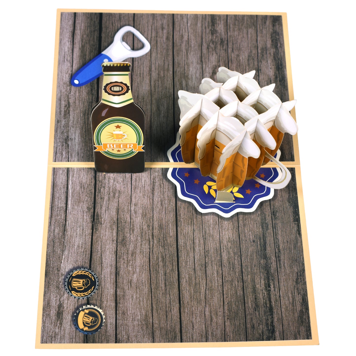 Beer Themed Father's Day or Birthday 3D Pop Up Greeting Card