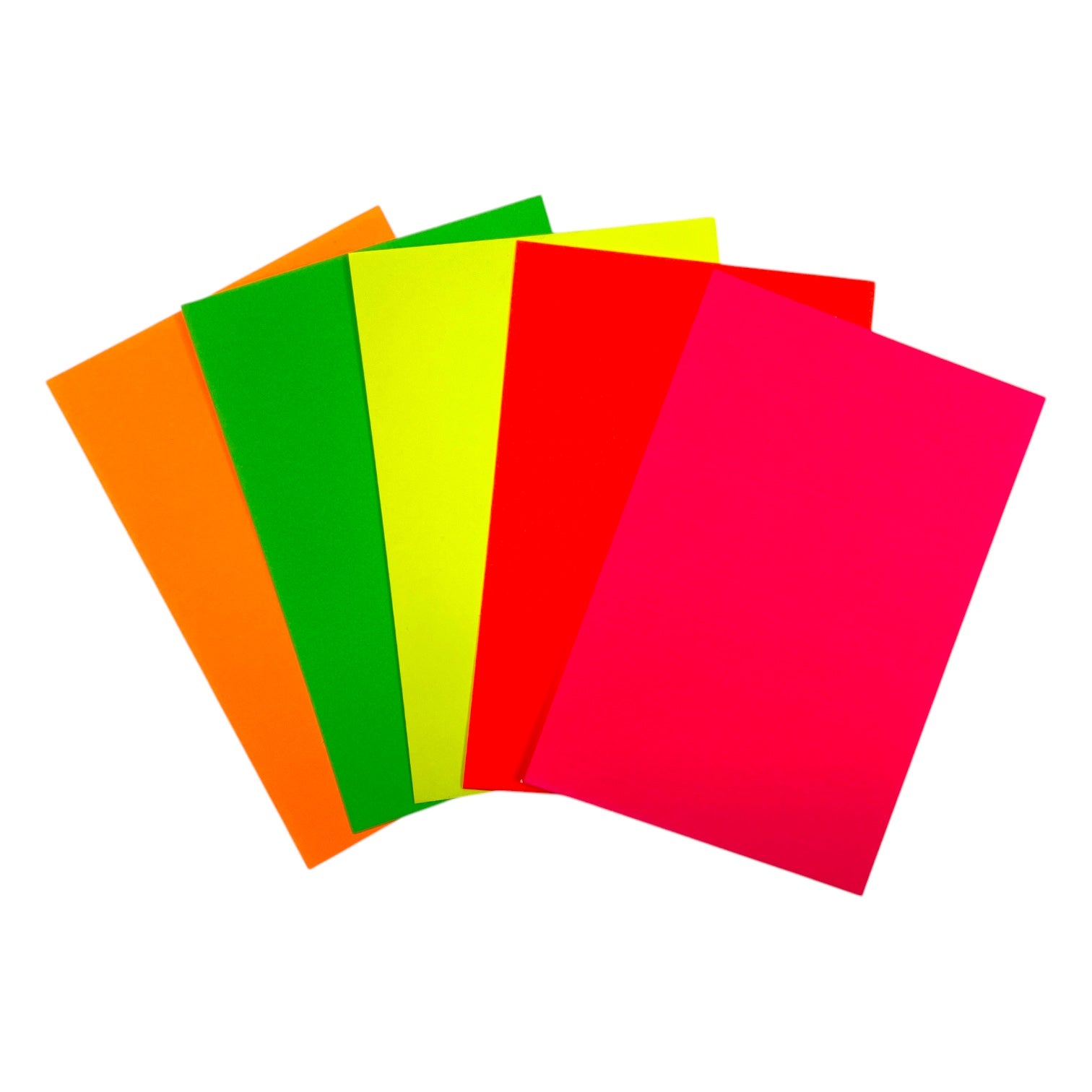 Pack of 100 Fluorescent Paper Blocks Shapes 102x152mm– Choice Wholesale