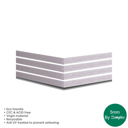 Pack of 10 A1 5mm White Foam Boards