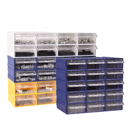 Yellow Stackable Plastic Storage Drawers L150xW92xH44mm with Removable Compartments
