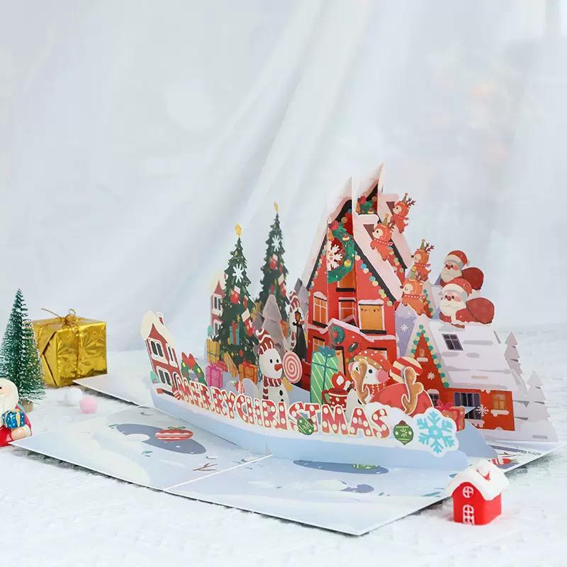 Festive Home Scene 3D Pop Up Christmas & New Year Card